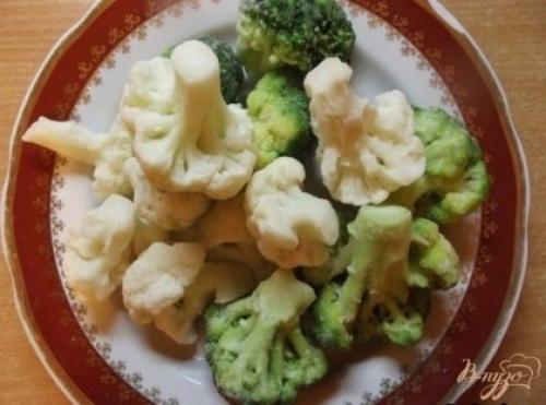 Брокколи и цветная капуста в сметане. Приготовление
