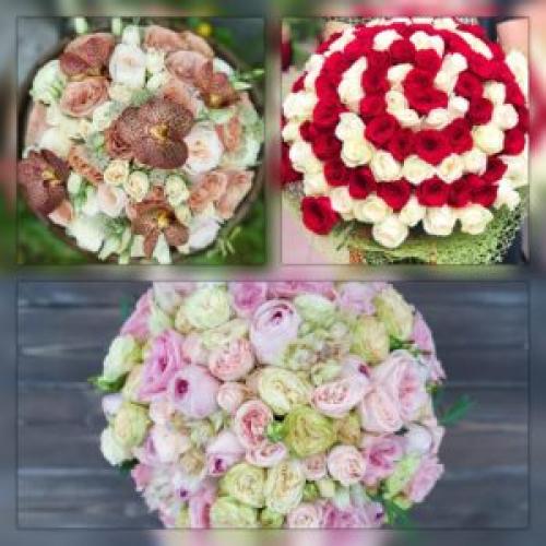 Круглые букеты на каркасе. Круглый букет