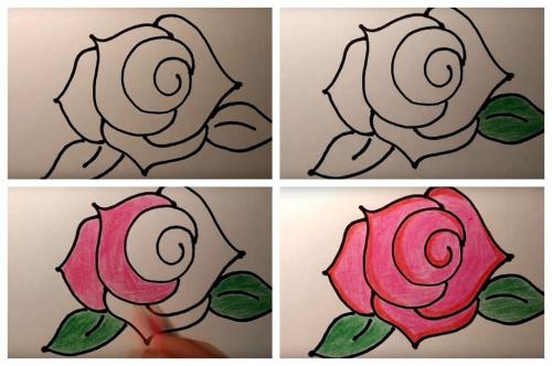 Роза рисунок. Рисуем розу быстро