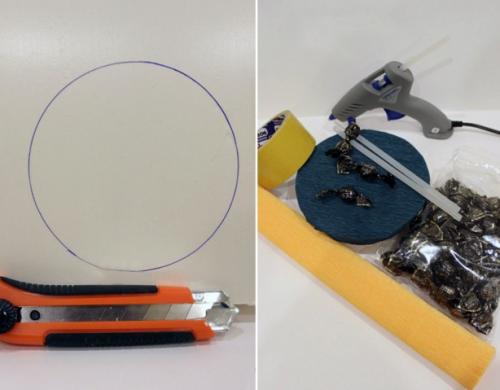 Букет из одного цветка с конфетой. Красивый букет из конфет и гофрированной бумаги в корзине