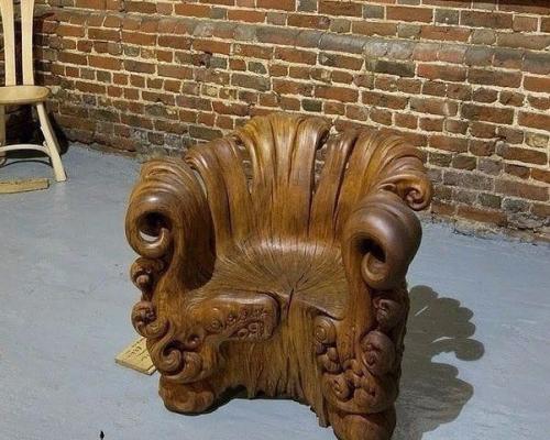 Кресло ручной работы из пня дуба 04