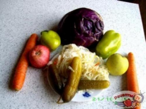 Солянка из красной капусты. 