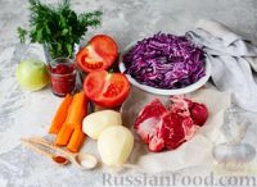 Щи из краснокочанной капусты 01