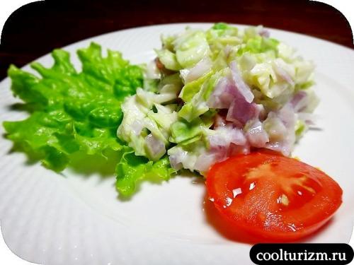 Салат из красной капусты и красного лука. Салат из молодой капусты и красного лука