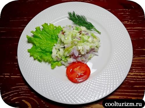 Салат из красной капусты и красного лука. Салат из молодой капусты и красного лука