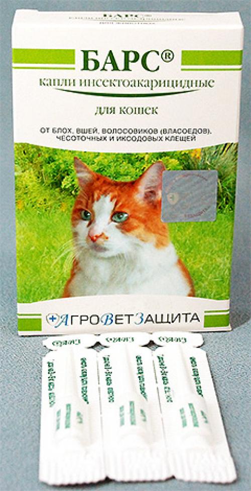 Капли от блох Барс для кошек инструкция. Инструкция по применению капель Барс