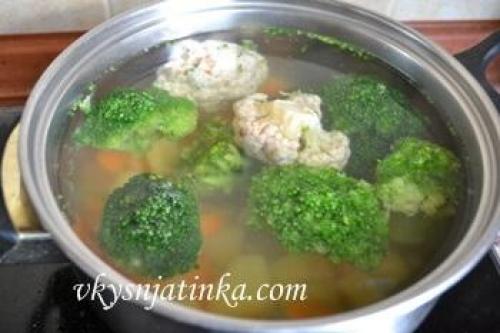 Суп с цветной капустой и брокколи. Куриный суп из брокколи и цветной капусты, пошаговый рецепт с фото и видео 05