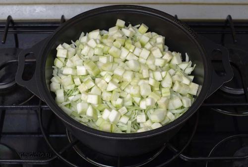 Тушеная пекинская капуста с кабачком. Как приготовить рагу из капусты и кабачков — рецепт постного овощного рагу с кабачками и капустой с пошаговыми фото