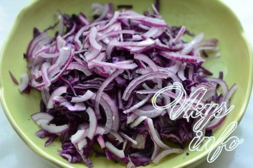 Салат из красной капусты с майонезом. Салат из краснокочанной капусты Любимый 11