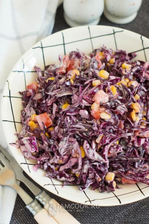 Салат с красной капусты с майонезом. Салат из краснокочанной капусты с майонезом 03 Салат с красной капусты с майонезом. Салат из краснокочанной капусты с майонезом 03