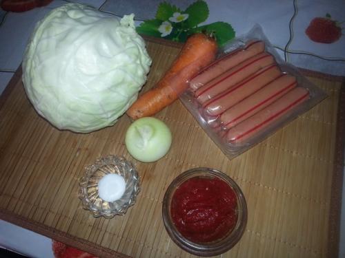 Тушеная красная капуста с сосисками. Тушеная капуста с сосисками – это объедение!