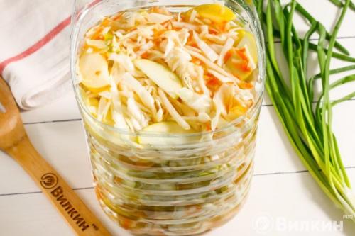 Квашеная капуста с яблоками в ведре. Квашеная капуста с яблоками