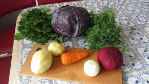 Борщ с синей капустой. Борщ из красной капусты