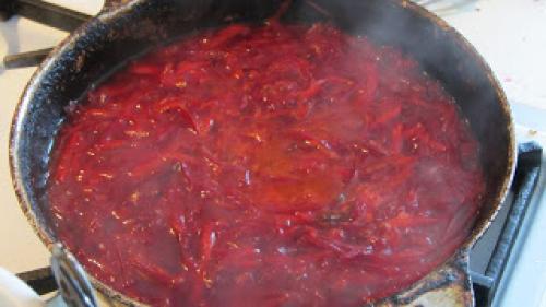 Борщ с синей капустой. Борщ из красной капусты