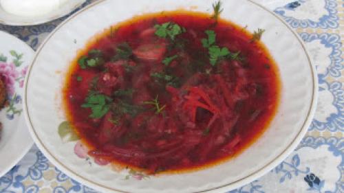 Борщ с синей капустой. Борщ из красной капусты