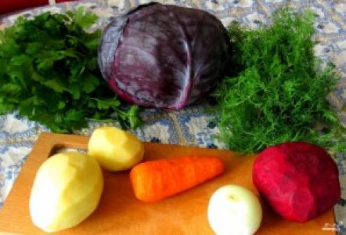 Щи из красной капусты