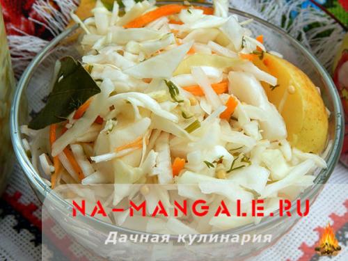 Квашеная капуста с яблоками быстрого приготовления. Рецепт с мёдом