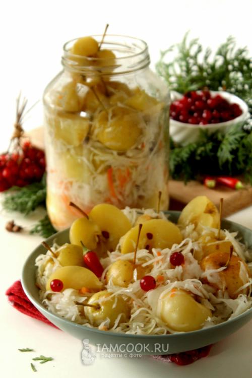 Необычный сочетанием: как приготовить квашеные яблоки с капустой 09