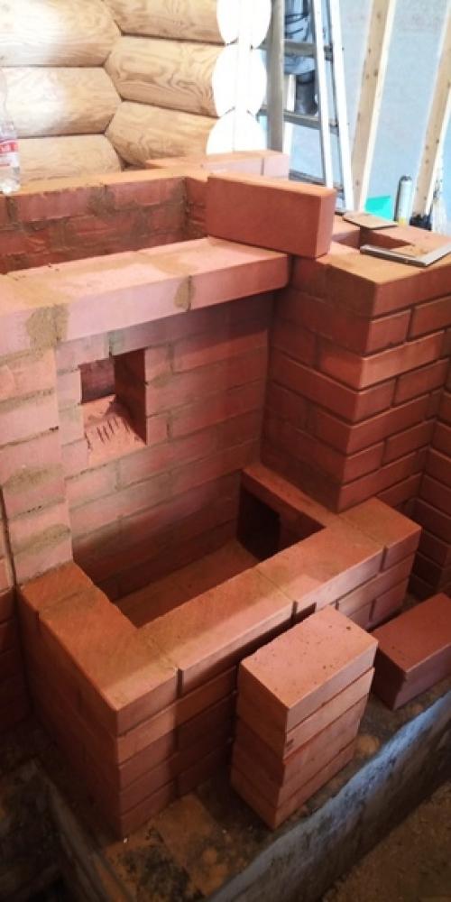 Процесс кладки банной печи с регулируемым нагревом бака. 01