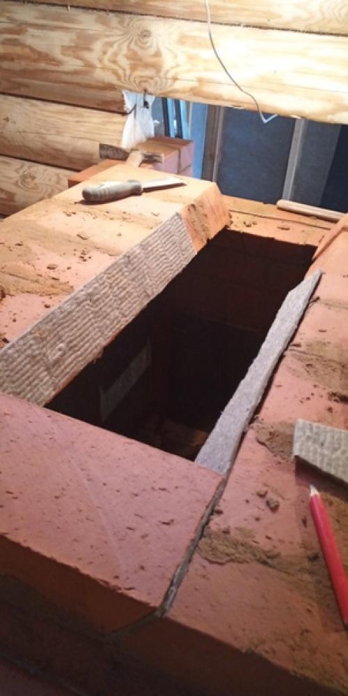 Процесс кладки банной печи с регулируемым нагревом бака. 04