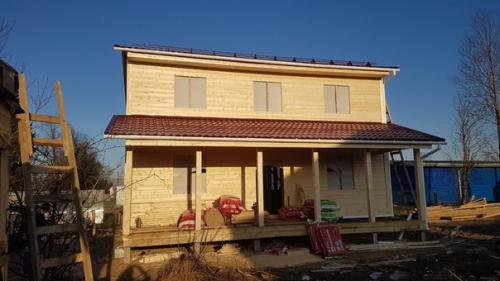 Мы продолжаем строительство каркасного загородного дома 9*9 м. с перекрёстным утеплением 200 мм. 03