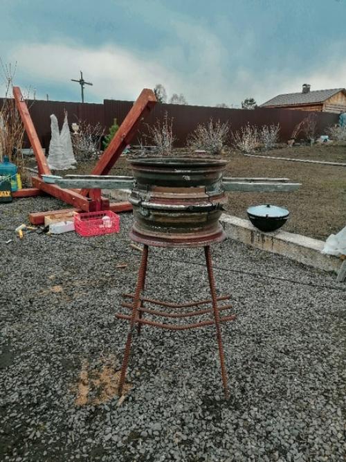 Из старых дисков получилась отличная печь под казан. 07