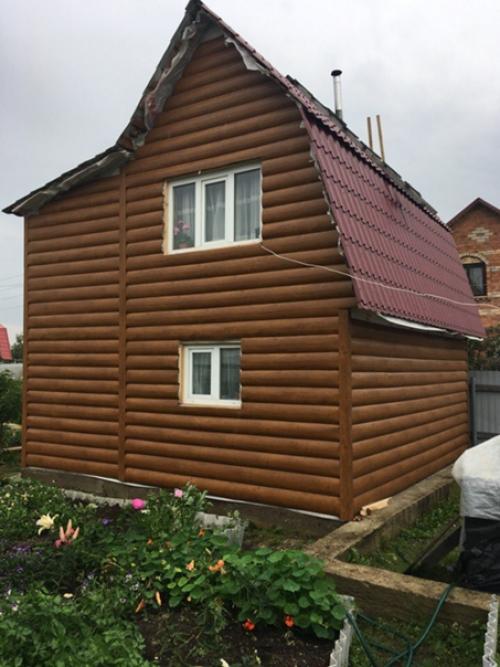 За неделю вдвоём с женой утеплили и облицевали нашу баньку. 05