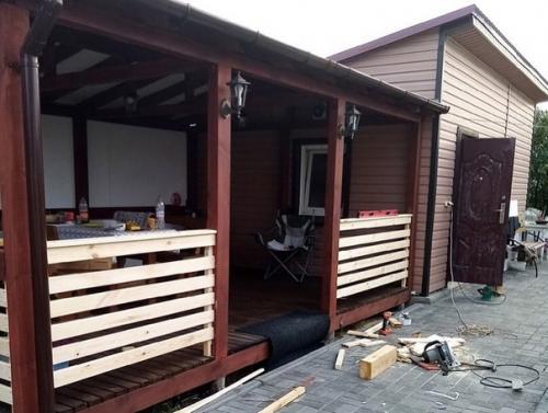 С сыном построили беседку - отдыхаем большой семьёй. 06