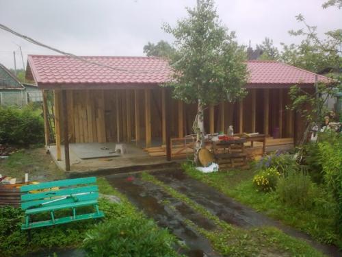 Задумал мастерскую и ещё навес под Машину вышел. 04