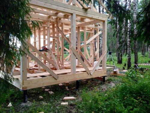 Каркасник на свайном фундаменте, параметры 6 х 7. 02