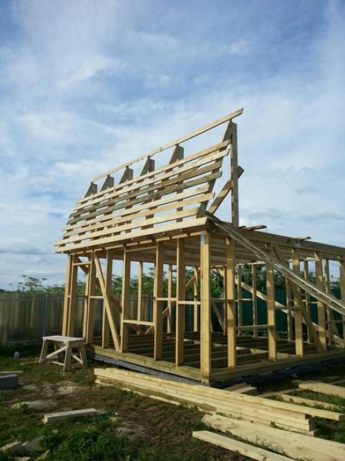 Дачный дом в два этажа 6. 0 х 6. 0, который построил сам. 02