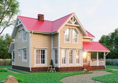 Светлый особняк в двумя небольшими террасами, площадью 103 кв.