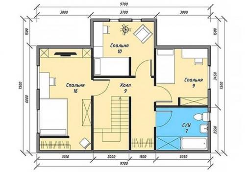 Светлый особняк в двумя небольшими террасами, площадью 103 кв. 03
