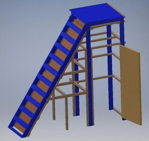 Смастерил вот такой встроенный сарай со стеллажами. 01