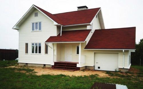 Каркасный дом с гаражом для дачного проживания, площадь 143 кв.