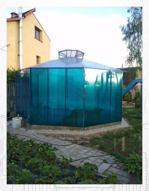 Укрытие для бассейна из поликарбоната сделал. 01