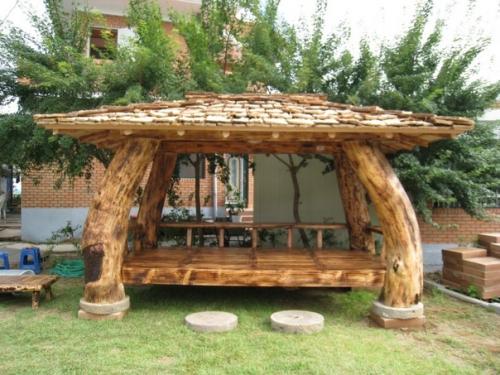 Беседка из натурального дерева. 02