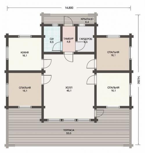 Свежепостроенный дом и первый снег. 03