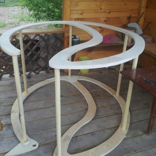 По просьбе жены сотворил шезлонг - качели. 02