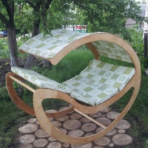 По просьбе жены сотворил шезлонг - качели. 07