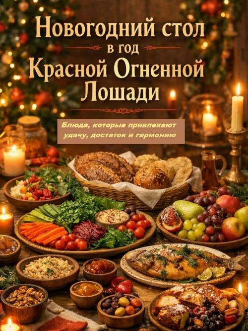 Праздничный стол в год огненной красной лошади.

