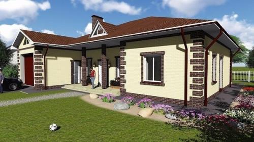 Дом с гаражом - эскиз проект плюс план (площадь 176, 33 кв.