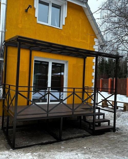 Изготовили и установили террасу с настилом из дпк (пластиковая террасная доска). 02