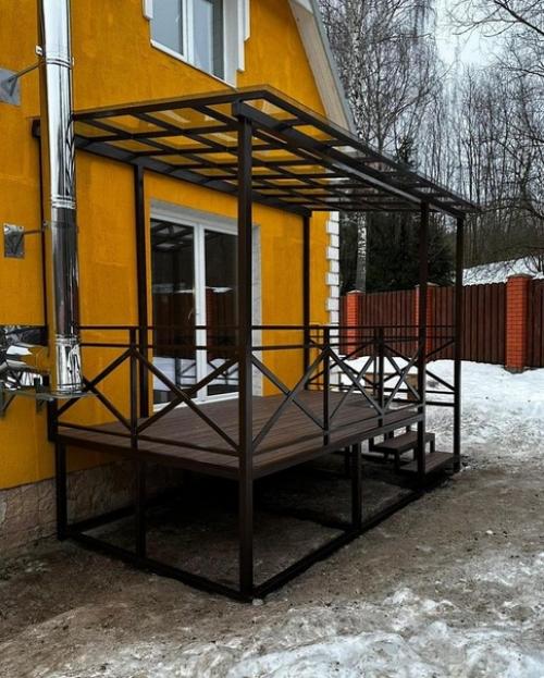 Изготовили и установили террасу с настилом из дпк (пластиковая террасная доска). 03