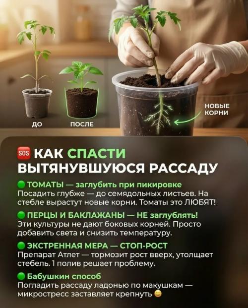 Рассада стала вытянутой? 5. 05