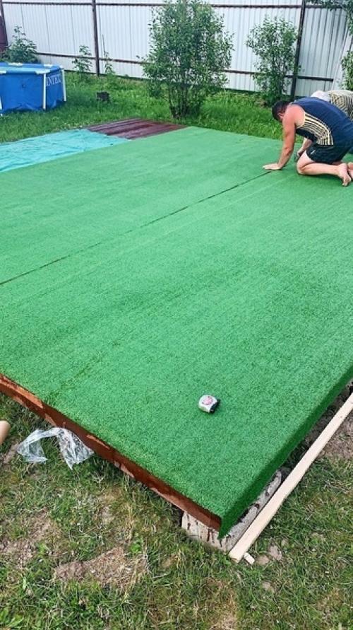 Своими руками простенький подиум под бассейн смастерил. 01