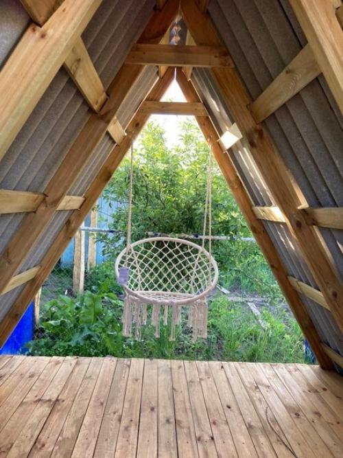 Наша беседка шалаш.