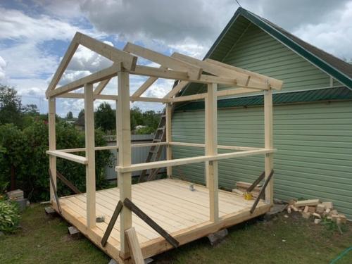 Делимся!  Может кому-то пригодится наш опыт в строительстве беседки. 04