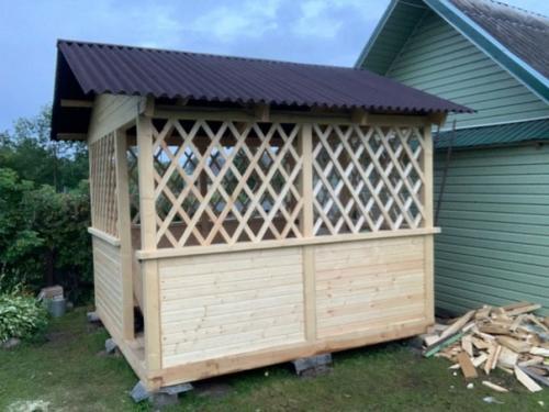 Делимся!  Может кому-то пригодится наш опыт в строительстве беседки. 05