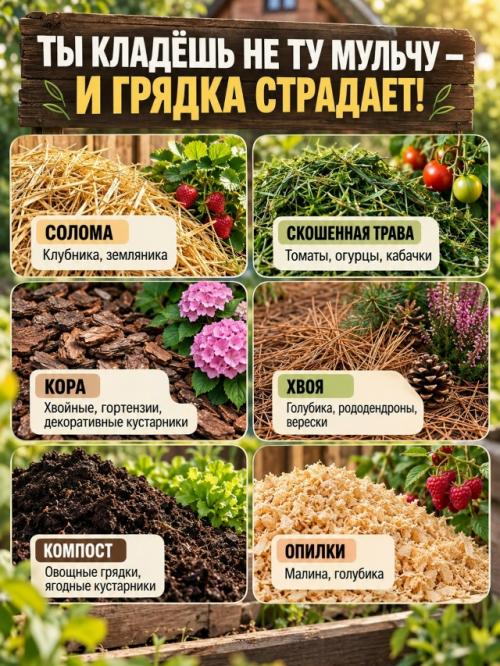 Ты кладешь не ту мульчу - и грядка страдает! Ты кладешь не ту мульчу - и грядка страдает!
